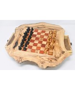 Unique two tones chess board RED-Brown from olive wood - Chessboard - $127.49