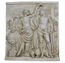 Hercules Crowned by Glory Wall Décor Plaque Relief Greek Sculpture Louvre Museum - £176.44 GBP