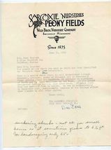 Sarcoxie Nurseries Peony Fields Letter &amp; Envelope Sarcoxie Missouri 1955 - $17.82