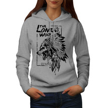 Wellcoda The Lone Wolf Indian Wild Womens Hoodie - £32.51 GBP