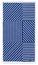LACOSTE Guethary Stripes Surf Cobalt Blue Thick 16&quot; x 30&quot; Hand Towel NWT... - $23.99