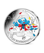 France 10 Euro Silver 2020 Painter The Smurfs Colored Coin Cartoon 01853 - $49.49