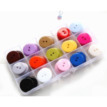 1 Inch (25Mm) 15 Colors Assorted Buttons 2 Holes Resin Button For Sewing And Cra - £13.17 GBP