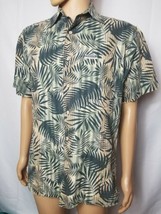 Chaps Ralph Lauren Hawaiian Shirt Palm Frawns Palms Vintage Small Mens S/S - £11.50 GBP