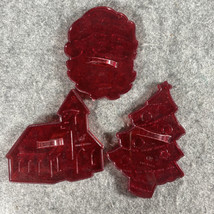 VTG HRM Red Christmas Cookie Cutters Lot 3 Santa Church Christmas Tree Made USA - £7.85 GBP