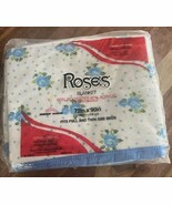 Vtg Owen Blanket Twin Full Fashion Print Roses Floral  Blue  - 72/90 Inc... - €26,05 EUR