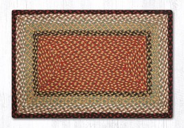Earth Rugs RC-19 Burgundy Mustard Oblong Braided Rug 20&quot; x 30&quot; - £38.69 GBP