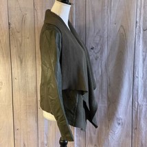 Blank NYC Open Style Jacket, Medium, Green, Lined, Zip Pockets, Faux Lea... - $39.99