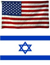 AES Wholesale Combo USA American &amp; Israel Israeli 2&#39;x3&#39; Polyester Flags - $9.44