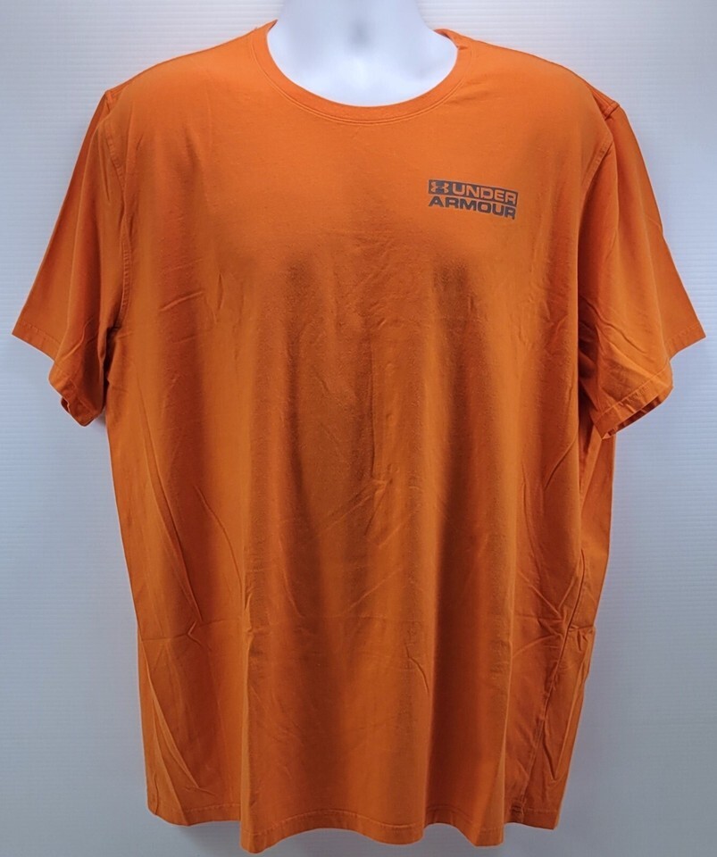 N) Under Armour Heat Gear Orange Men XXL Loose Fit T-Shirt - $14.84