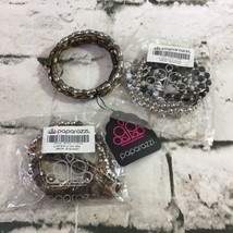 Paparazzi Jewelry Layering Bracelets Beaded Slip-On Silver Tone Fashion ... - £7.89 GBP