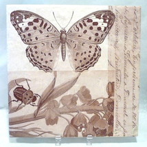 Butterfly &amp; Beetle Decorative Artisan Tile (#1801) - $41.07 CAD