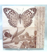 Butterfly &amp; Beetle Decorative Artisan Tile (#1801) - $570.20 MXN