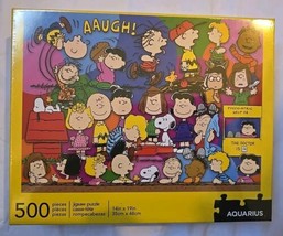 New Sealed Aquarius Peanuts Cast 500 Piece Jigsaw Puzzle 14&quot;x19&quot; - $20.78