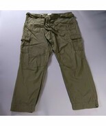 LOFT Cargo Joggers Green Womens Size 12 Cotton Blend Belted Casual Pants - $181.86 MXN