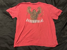 Star Wars Chewbacca Christmas Tee 2XL Red Lights Funny Holiday Shirt - $12.00