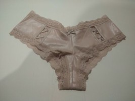Victoria Secret Very Sexy Leather Look Lattice Side Cheeky Panty Large P... - £15.65 GBP
