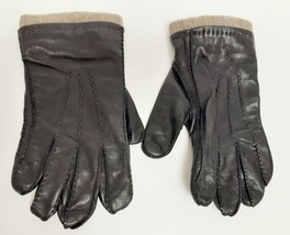 BLACK BROWN 1826 Leather Gloves Driving Cashmere Lined Cuff Men&#39;s Size L... - £22.74 GBP