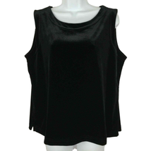 Hot Cotton Marc Ware USA Sleeveless Black Velour Velvet Blouse Top Women... - £16.76 GBP