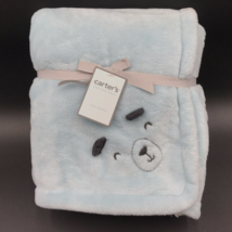 Carter&#39;s Baby Blanket Dog Face Puppy 3D Blue Plush - £55.30 GBP