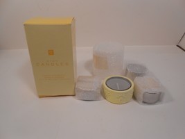 AVON CANDLES Simple Pleasures Yellow Candle Holder w/4  Clear Tealights - $11.30