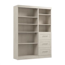 Bestar Pur Closet Organizer, 61-inch Linen White Oak Wardrobe System with Drawer - £1,056.02 GBP