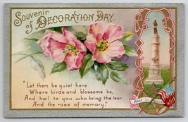 Patriotic Memorial Day Souvenir of Decoration Day Rest in Piece Postcard C30 - £6.25 GBP