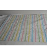Vintage Wamsutta 50/50 cotton poly striped Yellow Green Pink Standard Pi... - $10.40