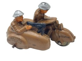 Auburn Rubber Military Motorcycle Sidecar Tan Antique Toy - $60.00