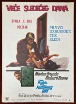 1968 Original Movie Poster The Night of the Following Day Marlon Brando Cornf... - £48.41 GBP