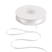 Solid Color Satin Ribbon 1/8 Inch X 100 Yards Roll Ribbon For Crafts (White) - £12.05 GBP