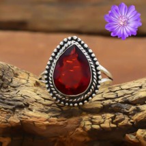 Red Garnet Gemstone 925 Silver Ring Handmade Jewelry Birthday Gift For Women - £7.34 GBP