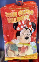 Disney Parks Sour Gummi Lollipops Candy Minnie Mouse 6 OZ NEW SEALED - £10.66 GBP