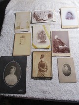 Antique 1800s Lot Of 9 Cabinet Cards England America Women Men Baby - £39.55 GBP