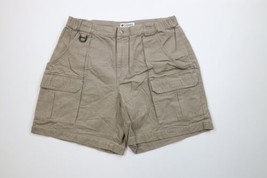 Vintage 90s Columbia Mens 36 Faded Canvas Above Knee Cargo Shorts Brown Cotton - £30.97 GBP