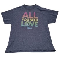 Beatles All You Need Is Love Gray T-Shirt Mens L Womens XL Multicolor Gr... - $14.95