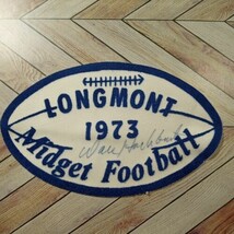 1973 Longmont Midget Football League Patch Signed Auto / Size: 5.5 x 3 I... - $185.22 MXN