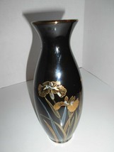 Irises &amp; Dragonfly Black Bud vase - £12.01 GBP
