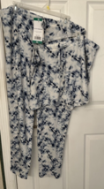 Lucky Brand Blue Tye Dye Pajama Pants &amp; Pajama Shorts 2 Pieces Women&#39;s Sz XL NEW - £18.17 GBP