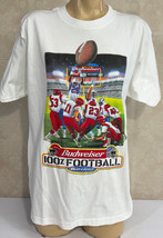 Budweiser Bud Light 100% Football Large Heavy White T-Shirt - $13.66