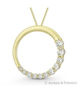 20mm Circle Love Charm Round Cut CZ Crystal Journey Pendant in 14k Yello... - €235,58 EUR+