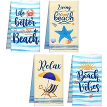 4 Pieces Beach Kitchen Towels Beach Holiday Dishcloths Fast Drying Absor... - £15.14 GBP