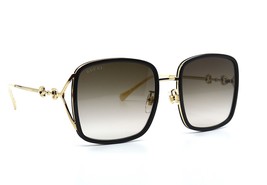 New Gucci GG1016SK 004 BLACK/GOLD Brown Gradient Authentic Sunglasses 58-20 - £269.01 GBP