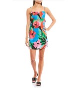 NWT Gianni Bini size S Dress Tropical Hawaiian Black Side Ties Beach Adj... - $23.75