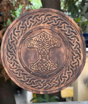 Viking Shield - Medieval Wooden Mjolnir Thor Norse Hammer Viking Round W... - $130.00