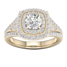 14K Yellow Gold 1 1/2ct TDW Diamond Halo Engagement Ring - £2,243.81 GBP