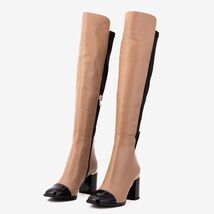 The Verona Cream Leather Knee High Women Boot image 2