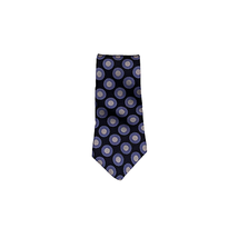 Chaps Ralph Lauren Tie 100% Silk Navy With Blue Gray Circles Mens 58&quot; X ... - £12.37 GBP