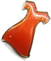 Red Enamel Dress Lapel Pin Brooch Vintage - £13.18 GBP