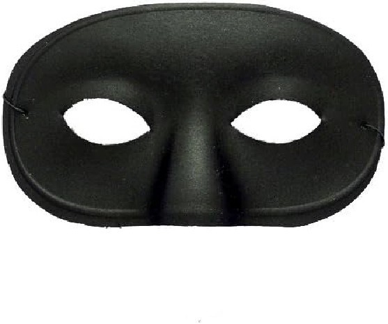 Black Satin Domino Masquerade Venetian Eye Mask Adult Costume Accessory One Size Item image 2